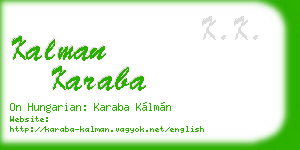 kalman karaba business card